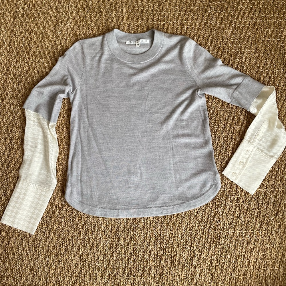 Veronica Beard. Mixed media silk & merino wool top. Size: S. Like new.